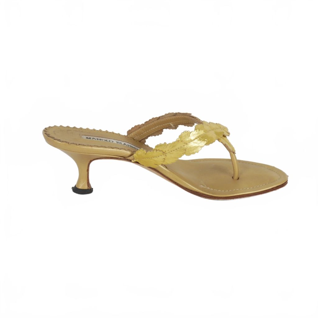 マノロブラニク MANOLO BLAHNIK ミュール ヒール サンダル 34