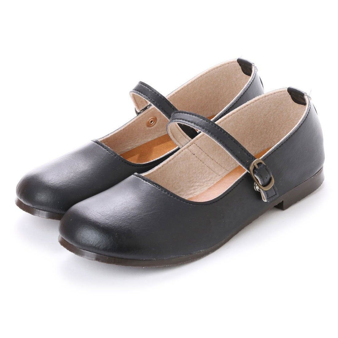 ITALICO ストラップ パンプス  日本製 痛くない ローヒール (2it48 ブラック)