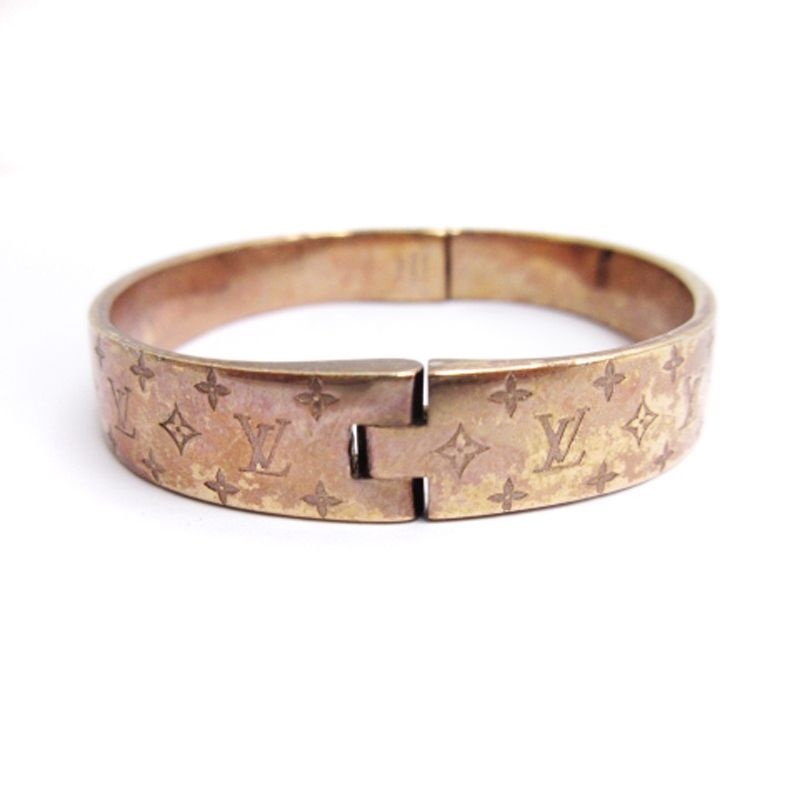 ルイヴィトン LOUIS VUITTON LVロゴ カフ ナノグラム バングル