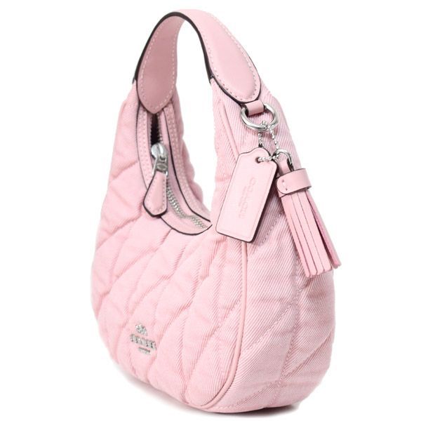 コーチ バッグ COACH デニム レザー 三日月型 キルティング カルメン