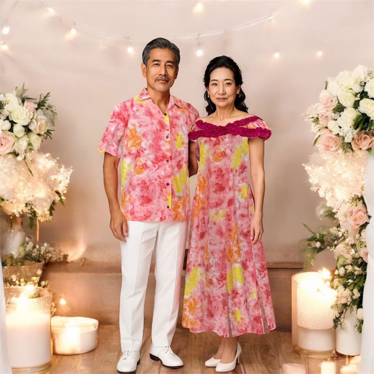 ❤︎ハワイ結婚式参列者2点セット　ムームー　アロハ　ロイヤルクリエイション ❤︎ハワイ結婚式参列者2点セット ムームー アロハ ロイヤル