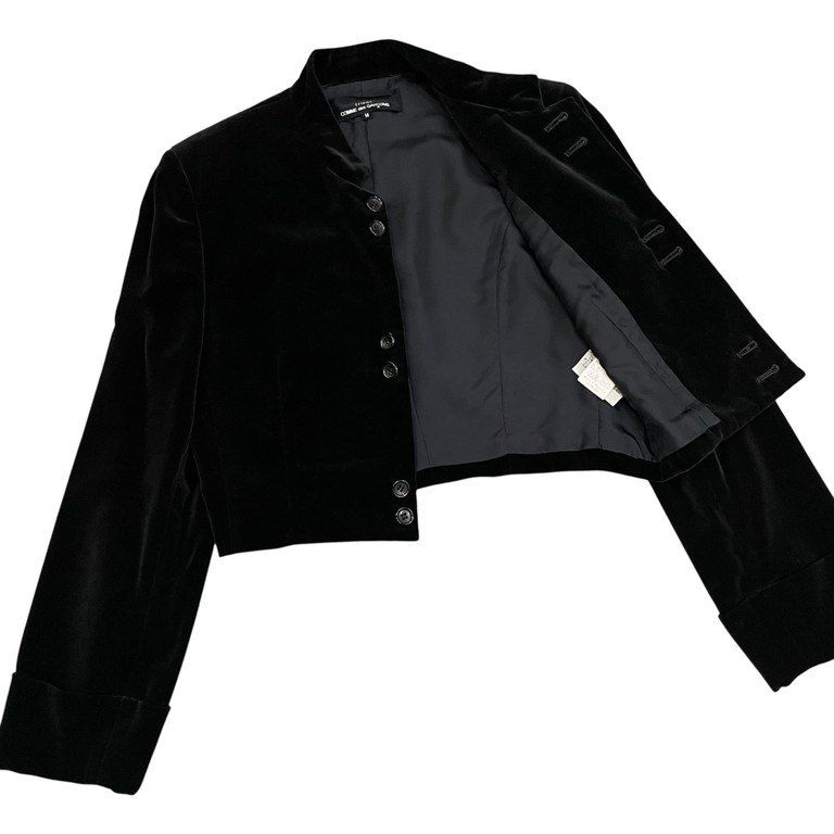 tricot COMME des GARCONS 91AW ベロア6Bマオカラーショートジャケット