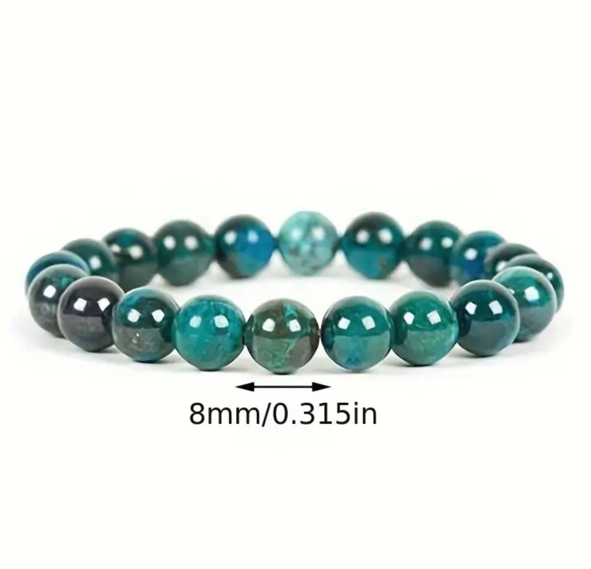 ＊クリソコラ＊　パワーストーン　ブレスレット クリソコラ 鳳凰石 Chrysocolla 13.5mm ブレスレット 腕輪 数珠