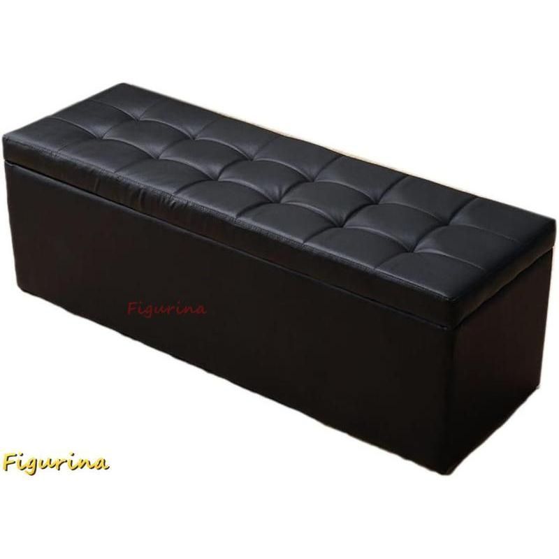 収納付き ベンチ ブラック チェア スツール ボックス ふた付き 収納ボックス 50*30*35cm 椅子 座れる 収納 スツールボックス