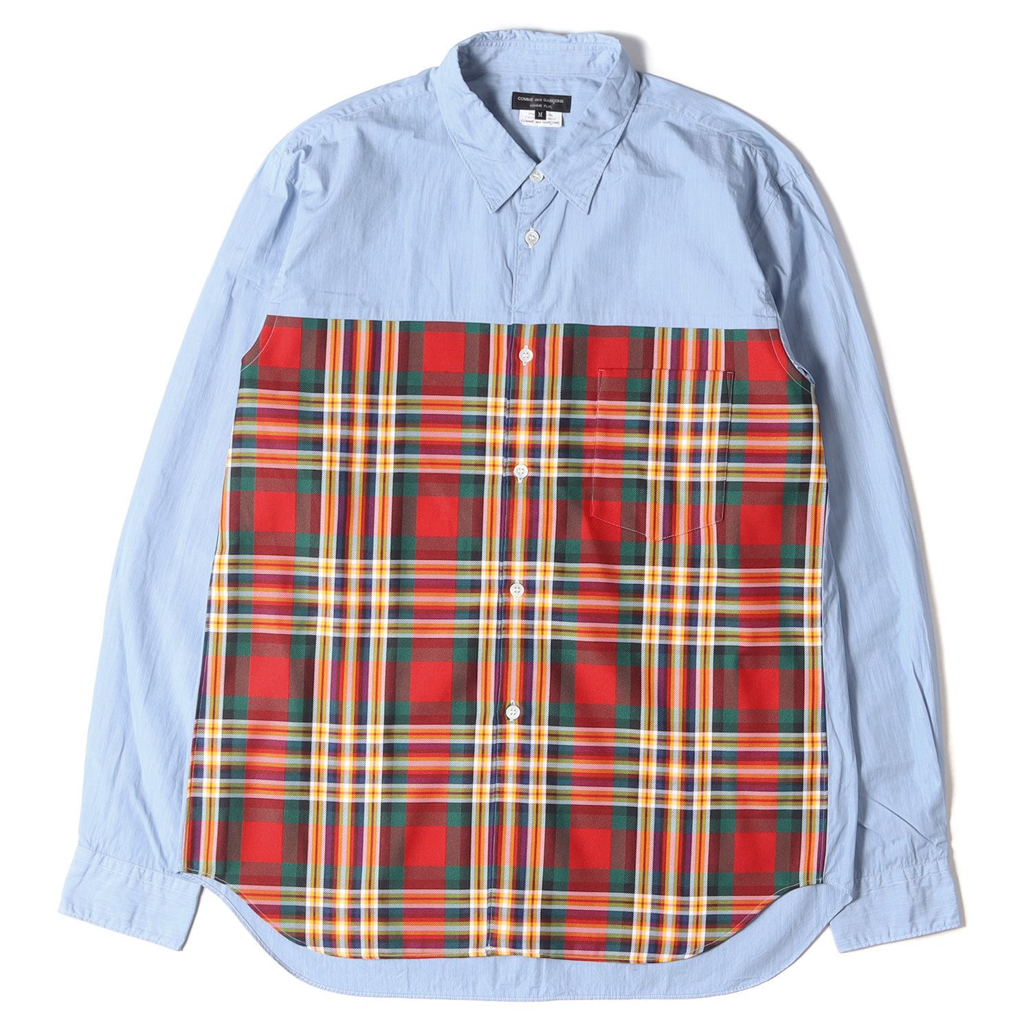 COMME des GARCONS コムデギャルソン シャツ チェック 切替 コットン 