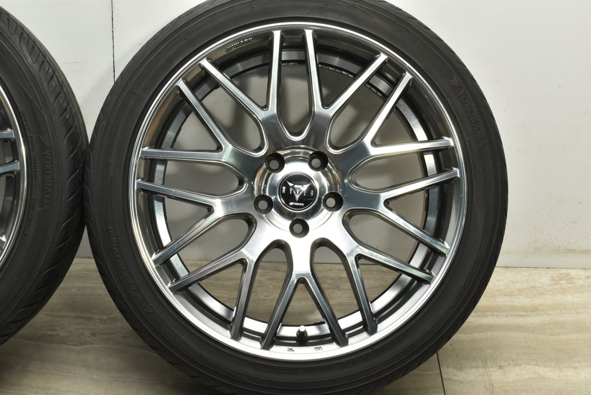 【メッシュ系】WORK RYVER M009 19in 8.5J +38 PCD114.3 2021年製 ヨコハマ 245/40R19 ...