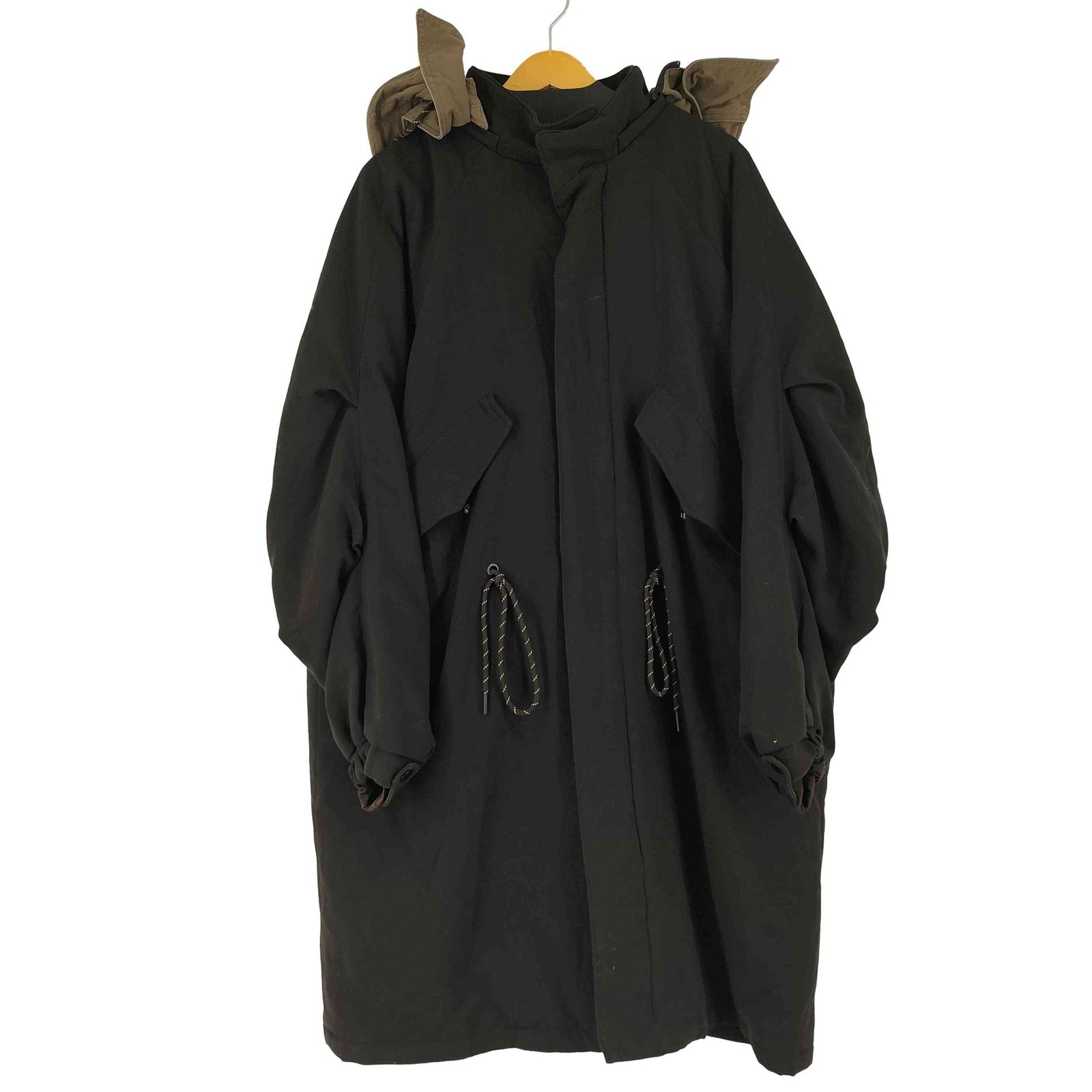 ZARAオーバー コート モッズコート マウンテンパーカー ZARA ザラ 撥水加工フードナイロンパーカーS カーキ モッズ