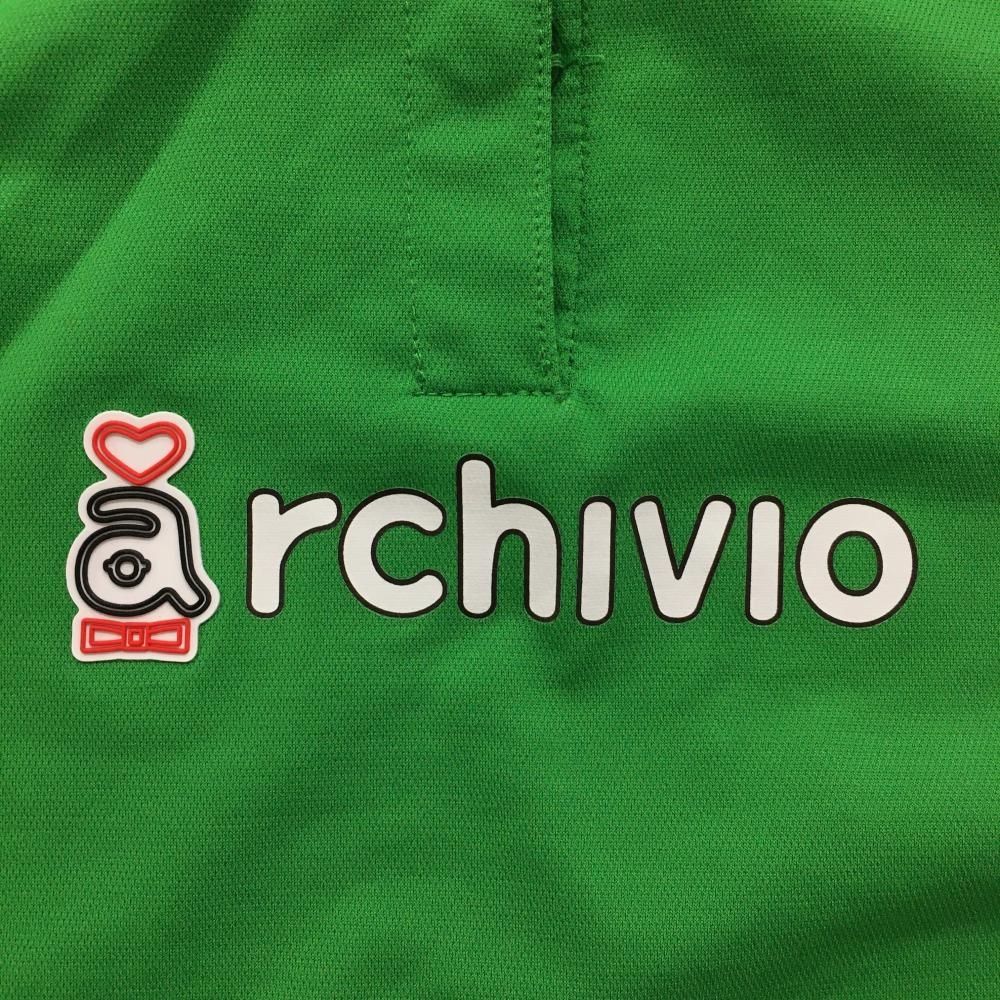 アルチビオ ノースリーブポロシャツ グリーン×白 ロゴプリント