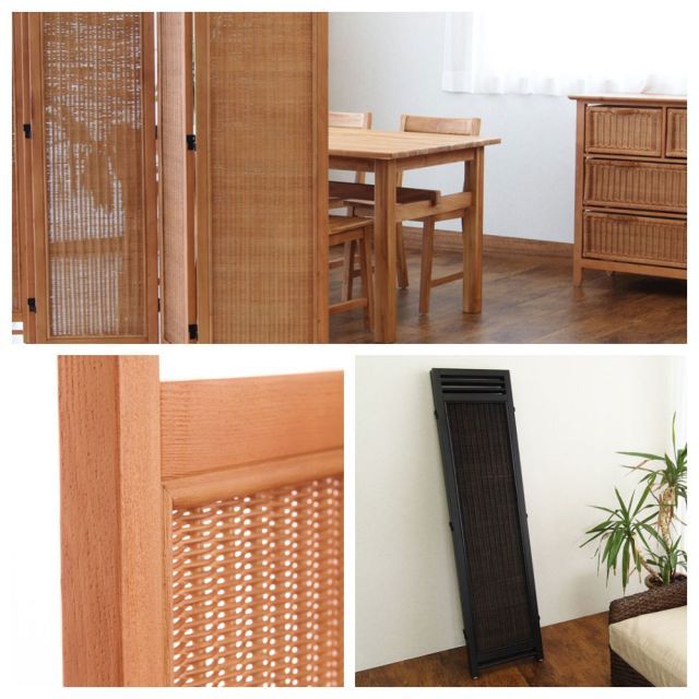 品質保証で、高速配送！ Rattan Furniture アジアンスクリーン 4連 確かな品質。