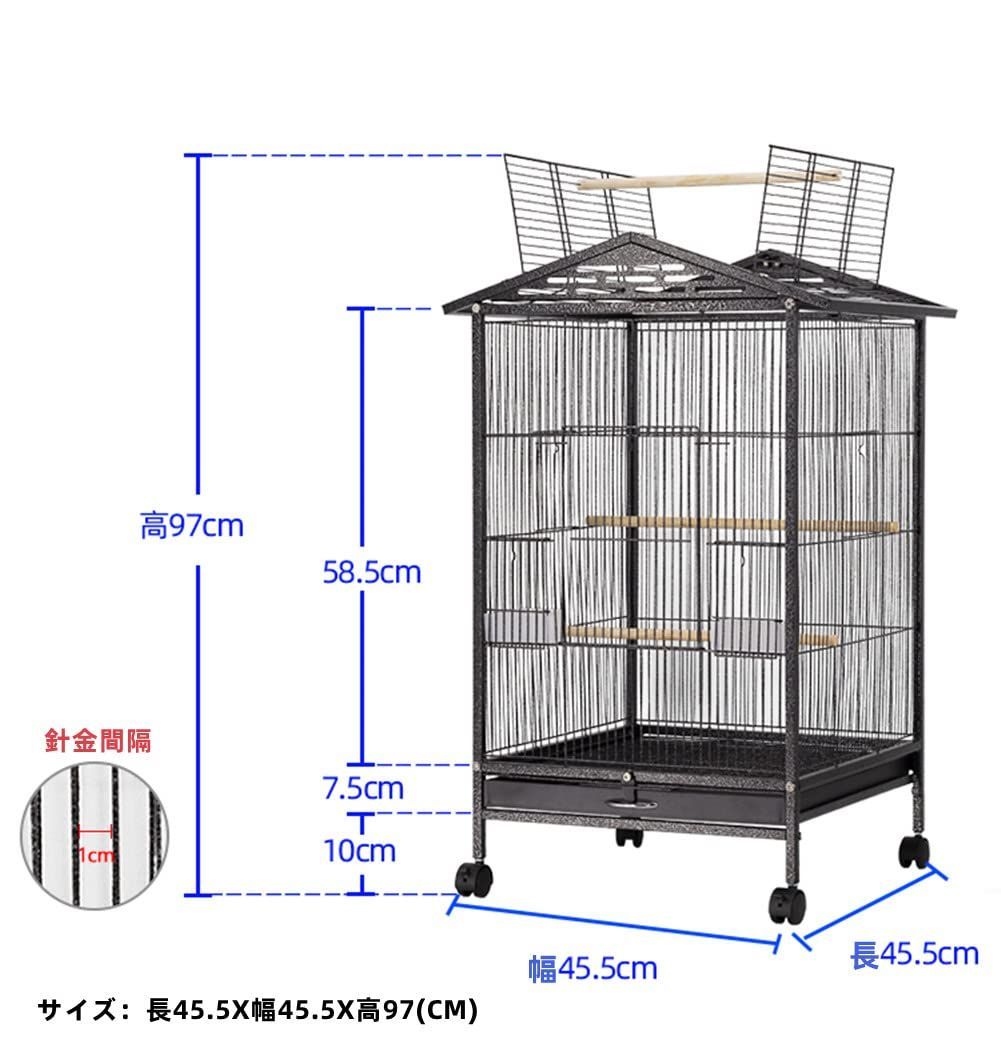 数量限定】オウムケージ 鳥籠 キャスター付き オカメ おしゃれ バードケージ セキセイ ケージ ボタン ケージ インコ 文鳥 大型  45.5X45.5X97CM 鳥 鳥かご セット2 Jiza - メルカリ