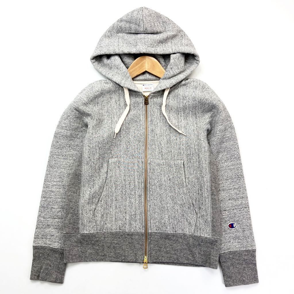 Champion ☆ 復刻生地◎ リバースウィーブ ツートン スウェット ダブルジップ パーカー レディース M グレー チャンピオン CWCH101■S1421 Champion ☆ 復刻生地◎ リバースウィーブ ツートン スウェット ダブル