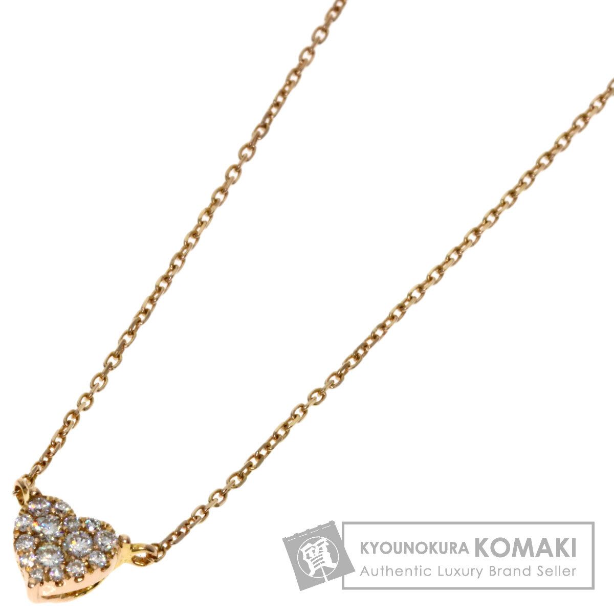 Ponte Vecchio ポンテヴェキオ ハート ダイヤモンド ネックレス K18PG 