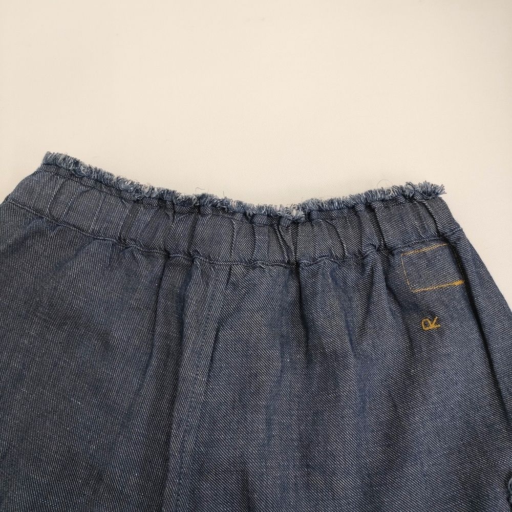 綿麻ざっくりデニムのイージーパンツ インディゴ