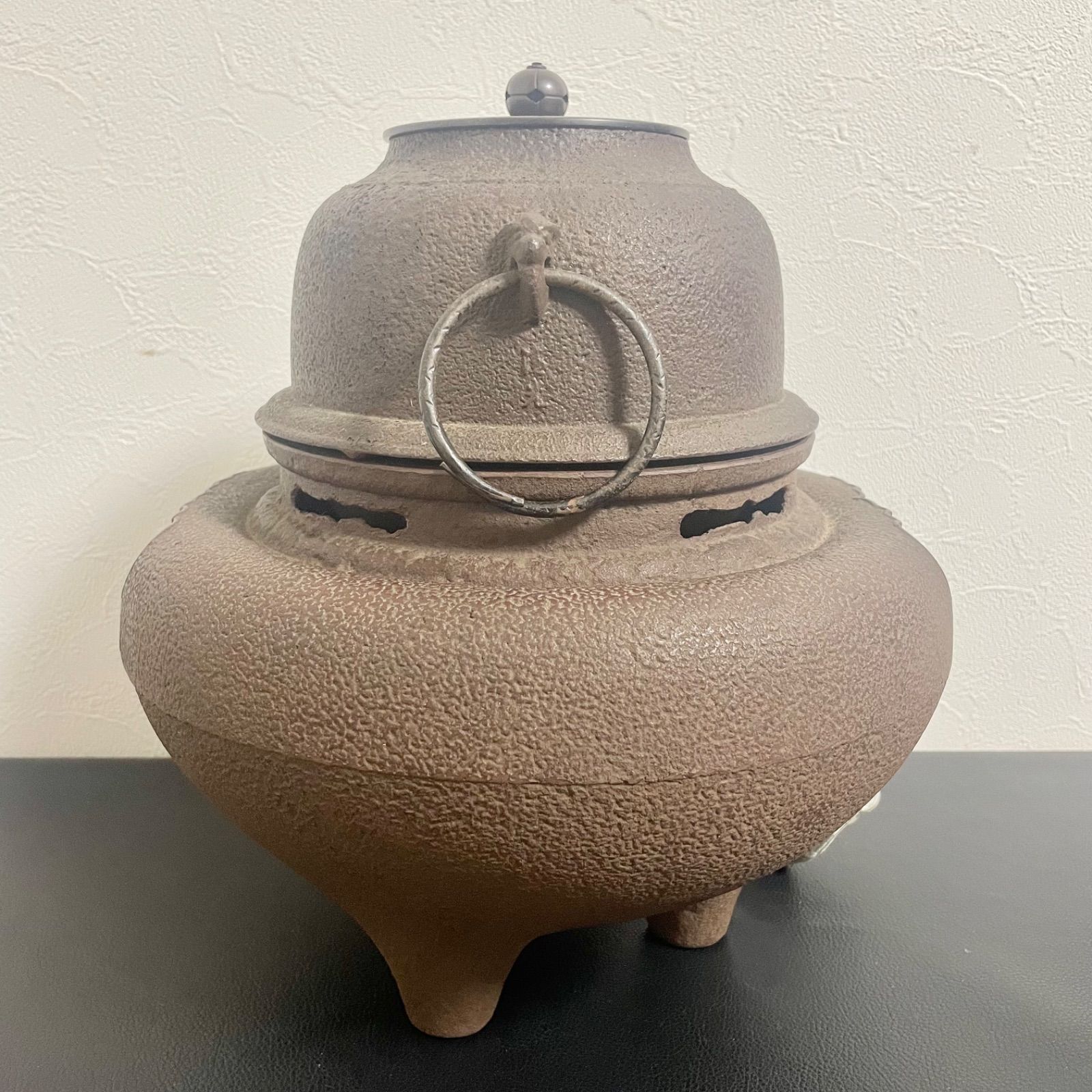 佐藤清光 古銅 獣耳付 風炉電熱器 茶道具