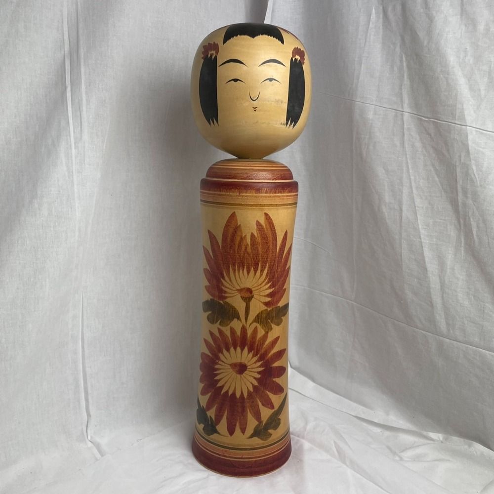 希少】柿沢是隆 作 こけし 特大 高さ60cm 重さ5kg オブジェ 伝統工芸 