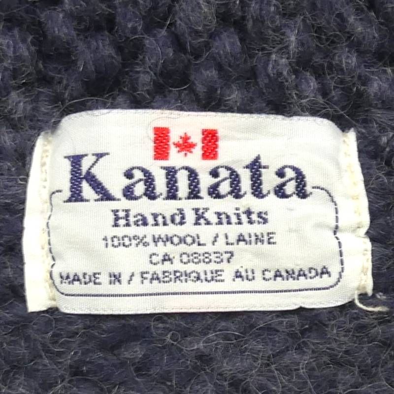 カウチン セーター kanata ニット L カナダ製 カナタ 紺 ネイビー
