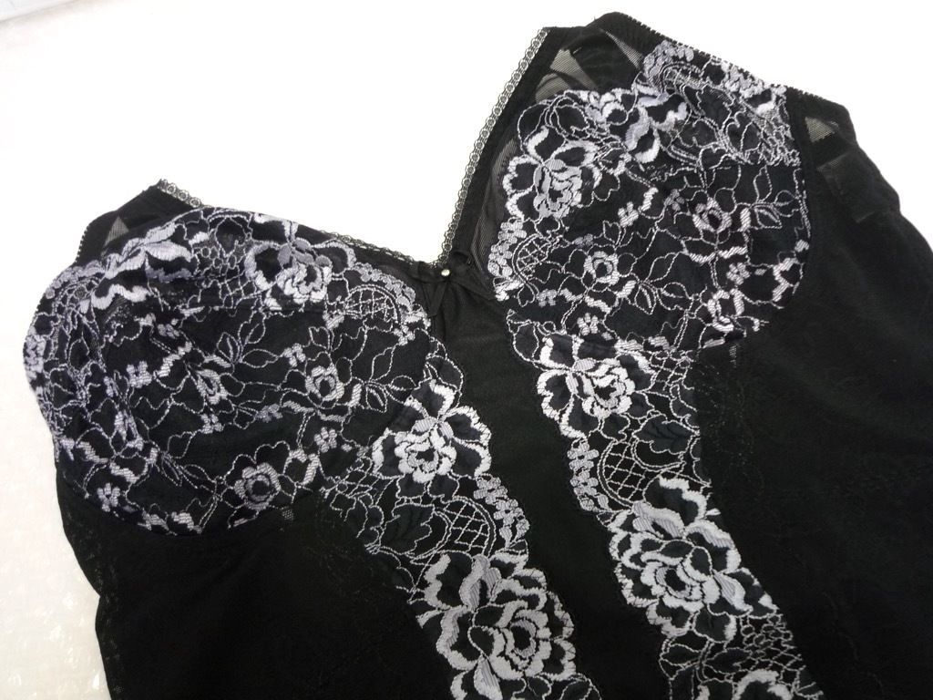 定価47300円 最 補正下着 シャンデール シャルム ロング ボディスーツ B90 パールブラック 強補整力 パワーネット 快適着心地 _BW4