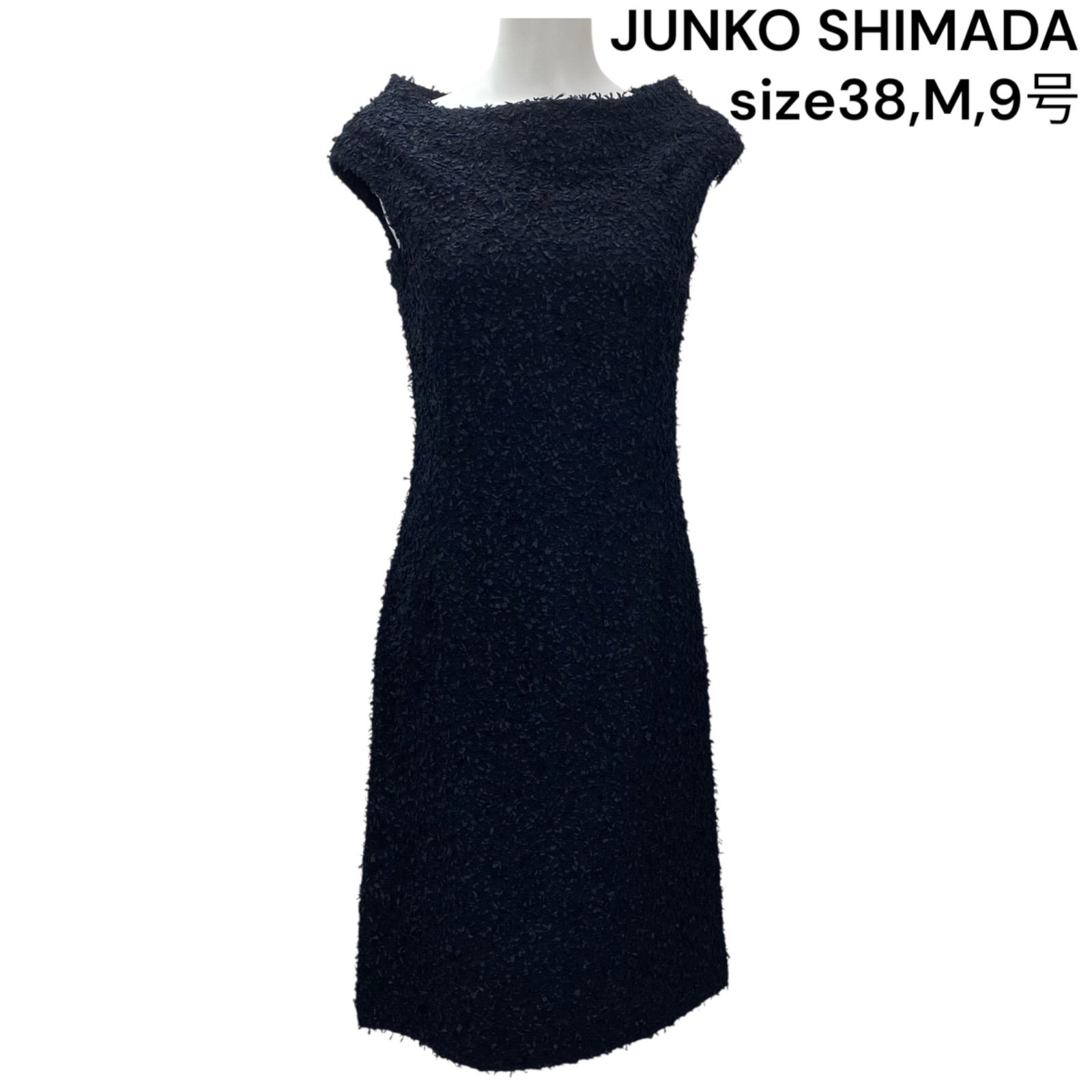◇ジュンコ シマダ JUNKO SHIMADA ワンピース ロング ノースリーブ 黒 