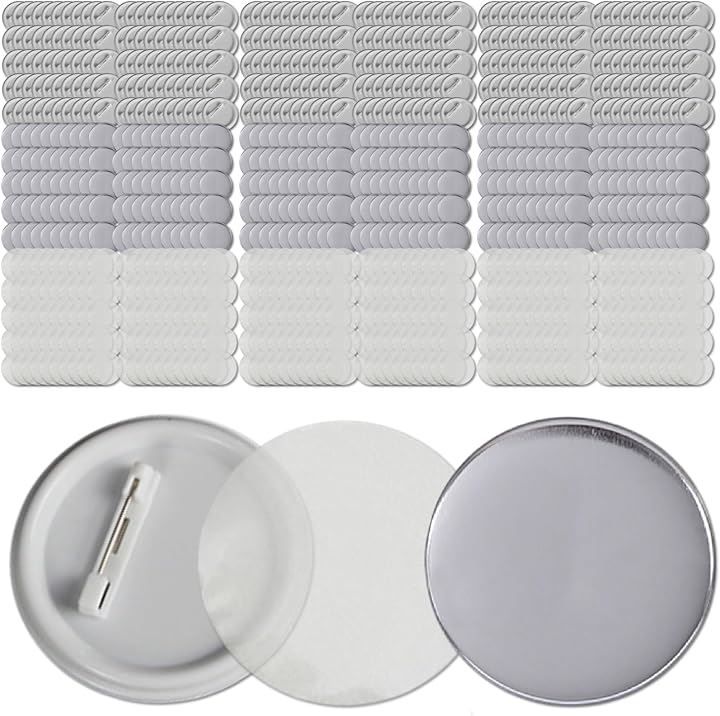 シャンディニー Chandeny 缶バッジ パーツセット 缶バッジマシーン用 素材 DIY 製作 ブリキ ばね針式 300個 直径58mm