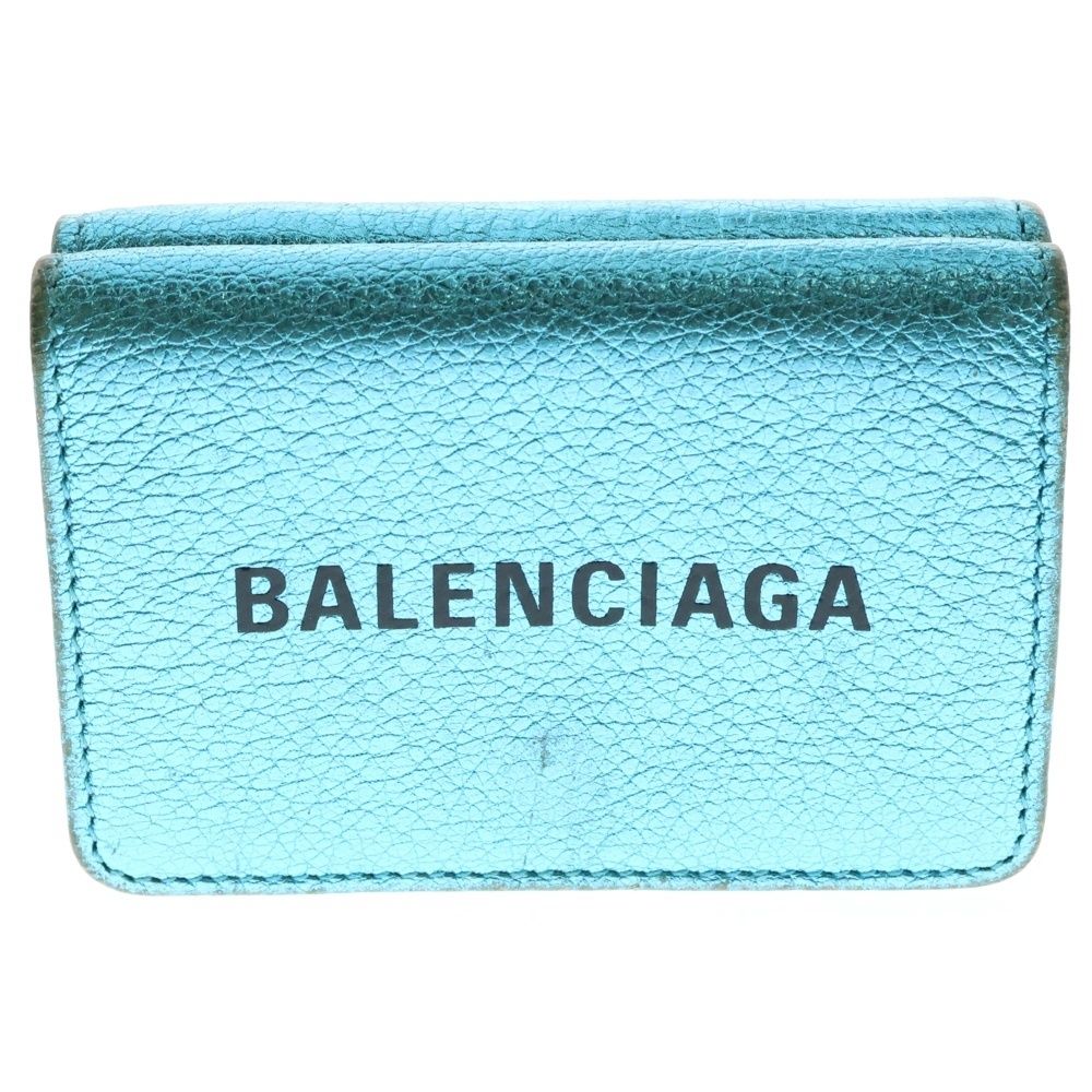 BALENCIAGA バレンシアガ　三つ折り財布　エブリデイ　レザー 紺 楽天市場】【財布】BALENCIAGA バレンシアガ ロゴ エブリデイ 3