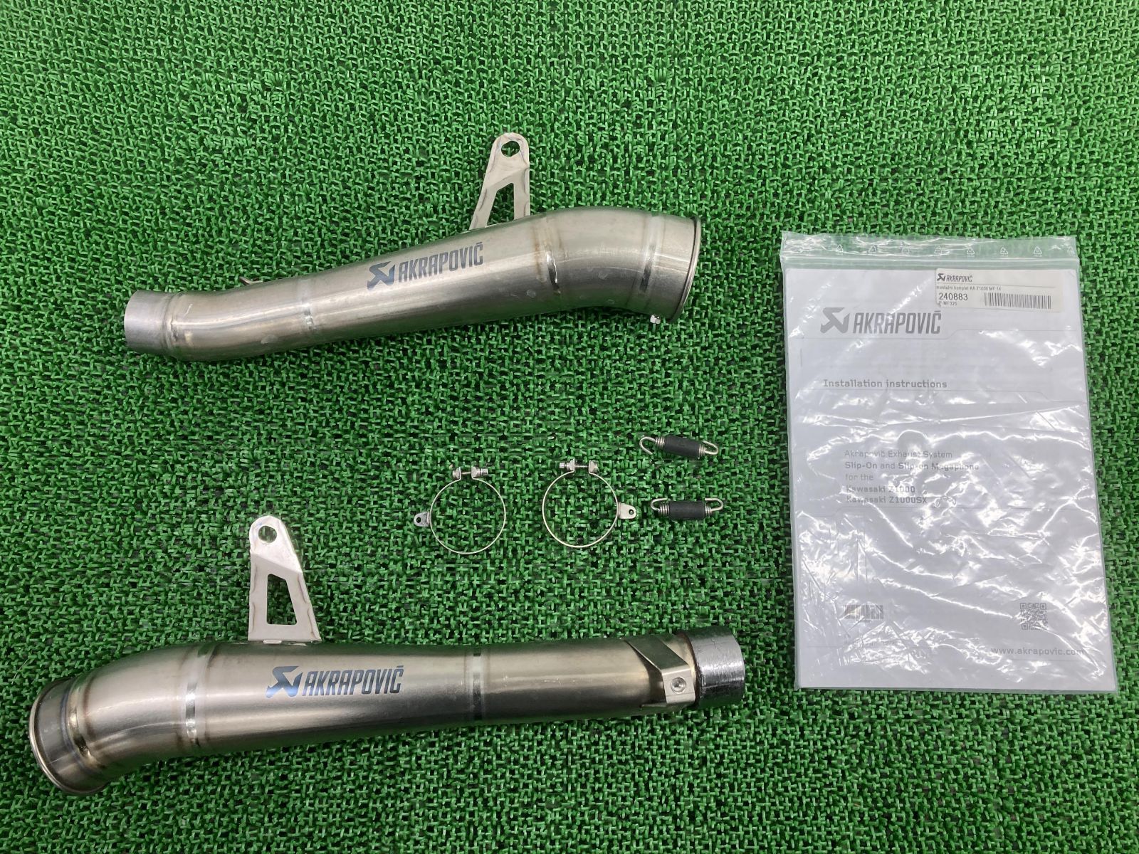 アクラポビッチ製Z1000 Z1000SX サイレンサーマフラー 左右 社外 中古 