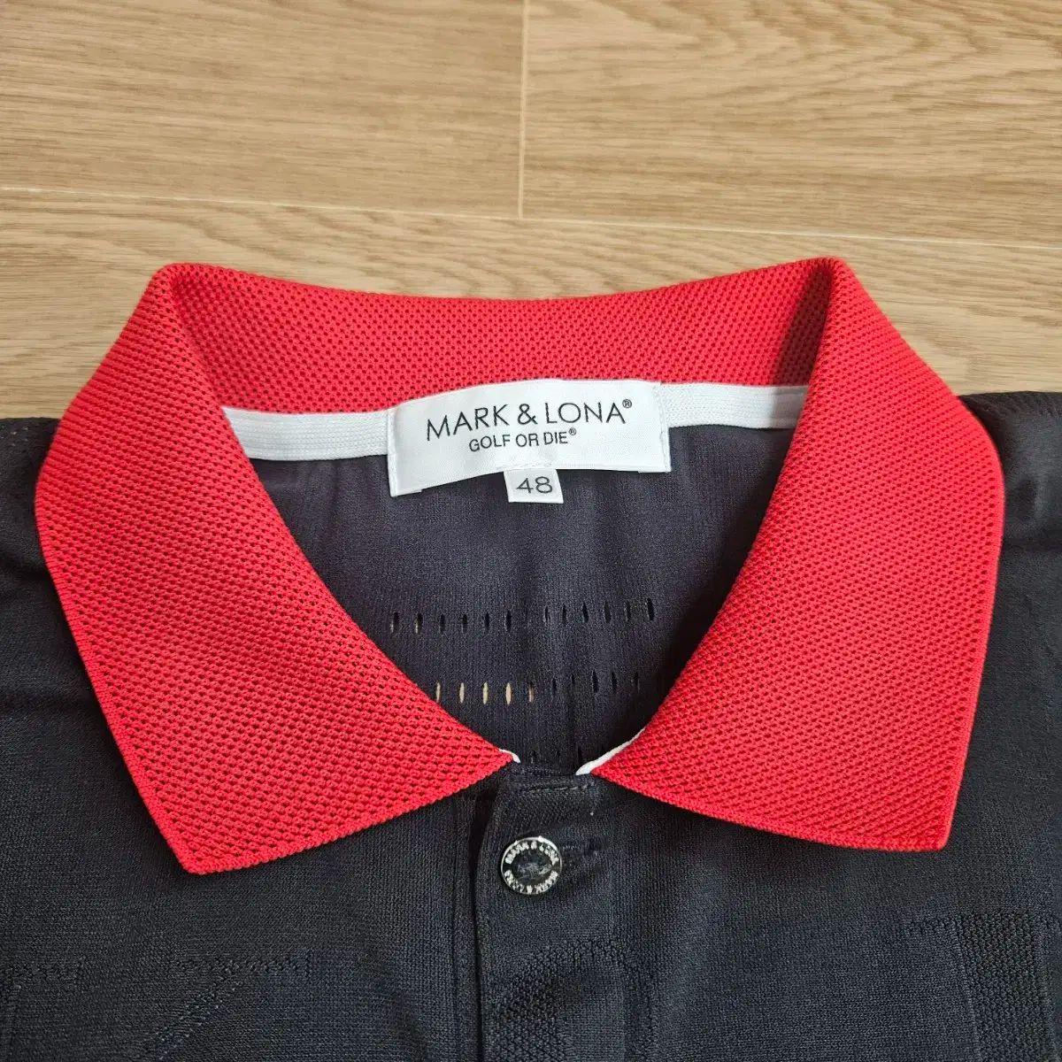 MARK - LONA マークアンドロナ ブラック レッド 半袖 ポロッティ