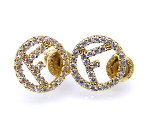 美品 FENDI フェンディ ☆ エフイズ ピアス ゴールドカラー