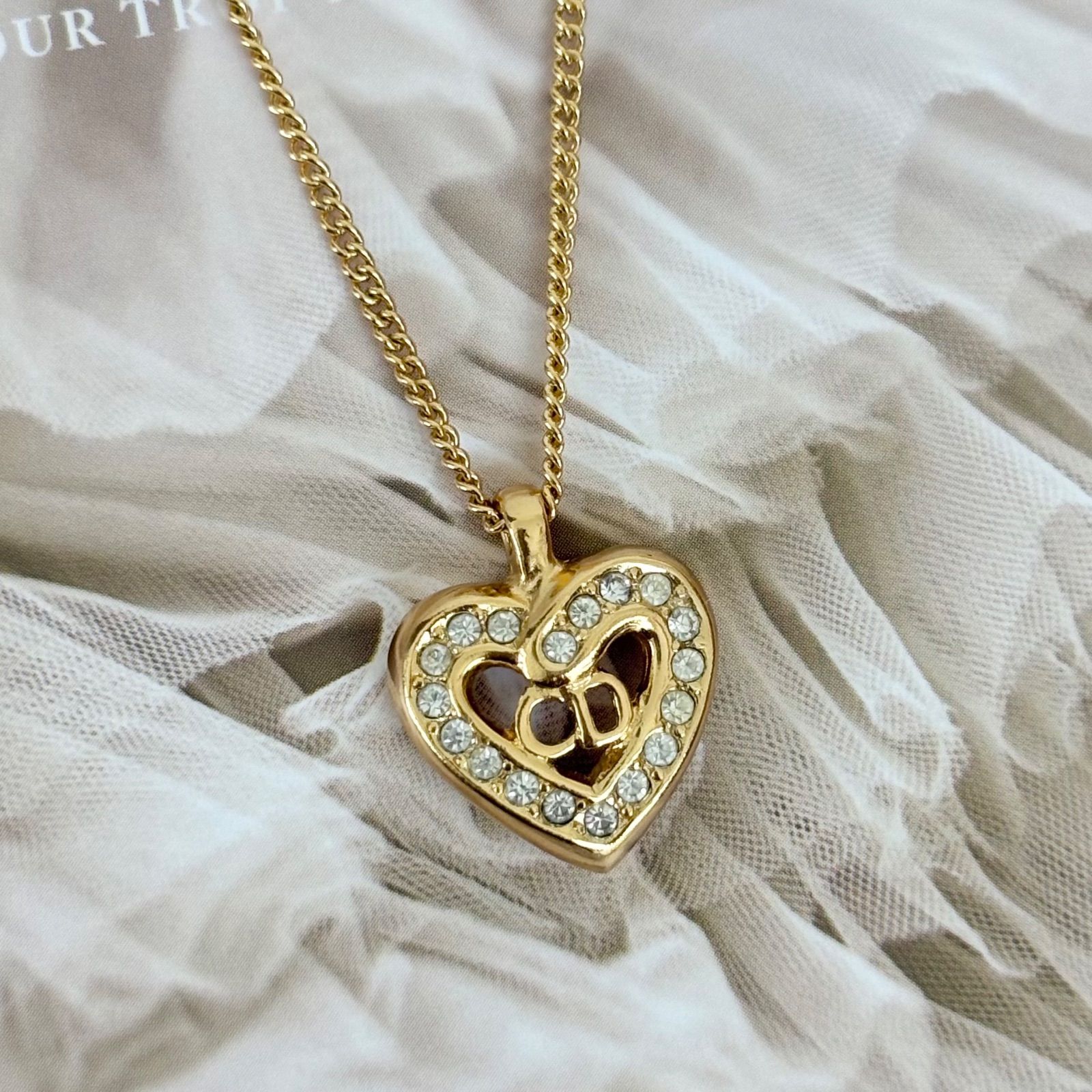 美品』Dior ゴールド ペンダント付き ネックレス