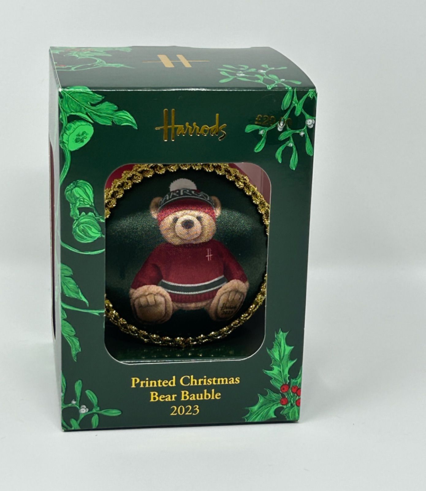 Harrods Printed Christmas Bear Bauble 2023 ハロッズベアー