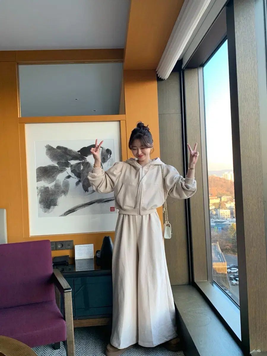 byssiny 空港 ジップアップパーカー フード付き セットアップ