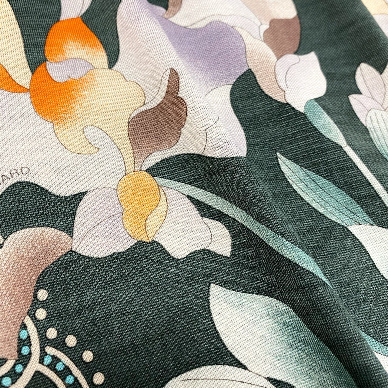 85i12 LEONARD レオナール 長袖ワンピース 総柄 薄手ワンピース 花柄