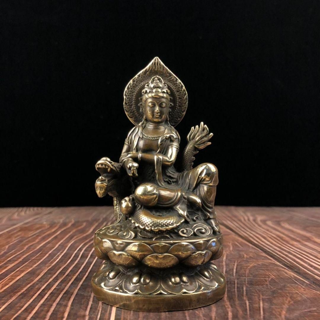 銅製 仏教美術 仏像 観音菩薩 騎龍観音菩薩仏像 仏堂 奉納 銅製品 工芸