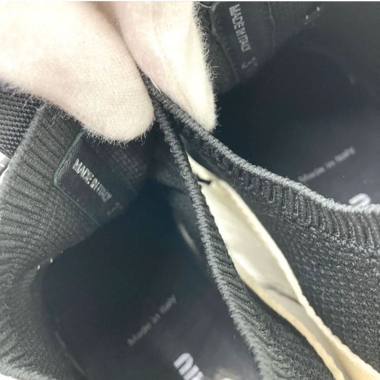 極美品❣️ ミュウミュウ MIU MIUニットスニーカーブラック黒23.5cm 