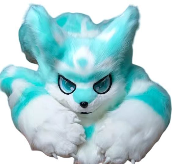 着ぐるみ ケモノ体 フルスーツ セット NO.32 白 ブルー 全身 尻尾