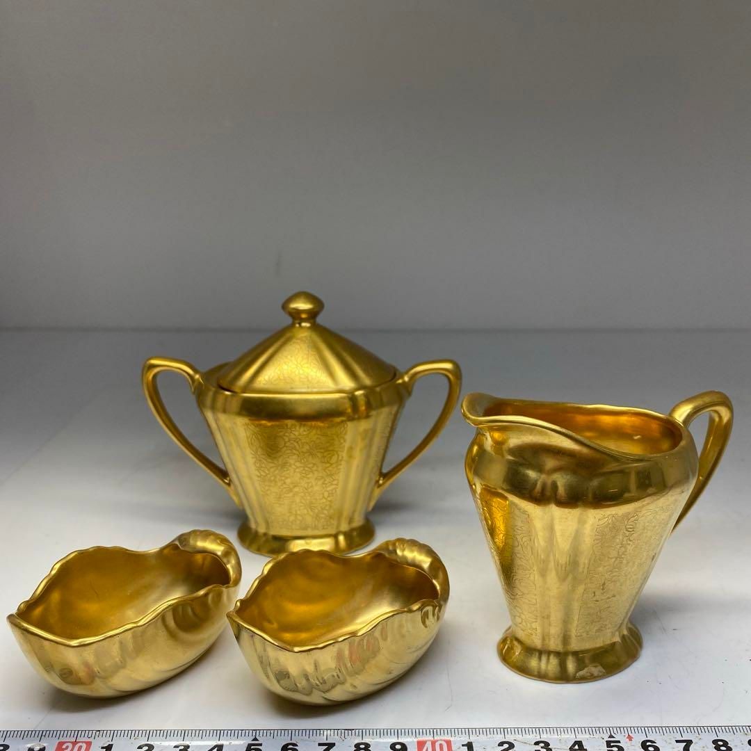 ピカード 全金彩 食器 4点セット 高さ11.4|9|3.4㎝東な6-0811⑤