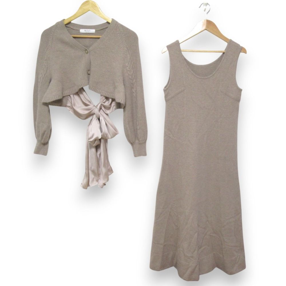 Back Ribbon Wool-Blend Knit Set