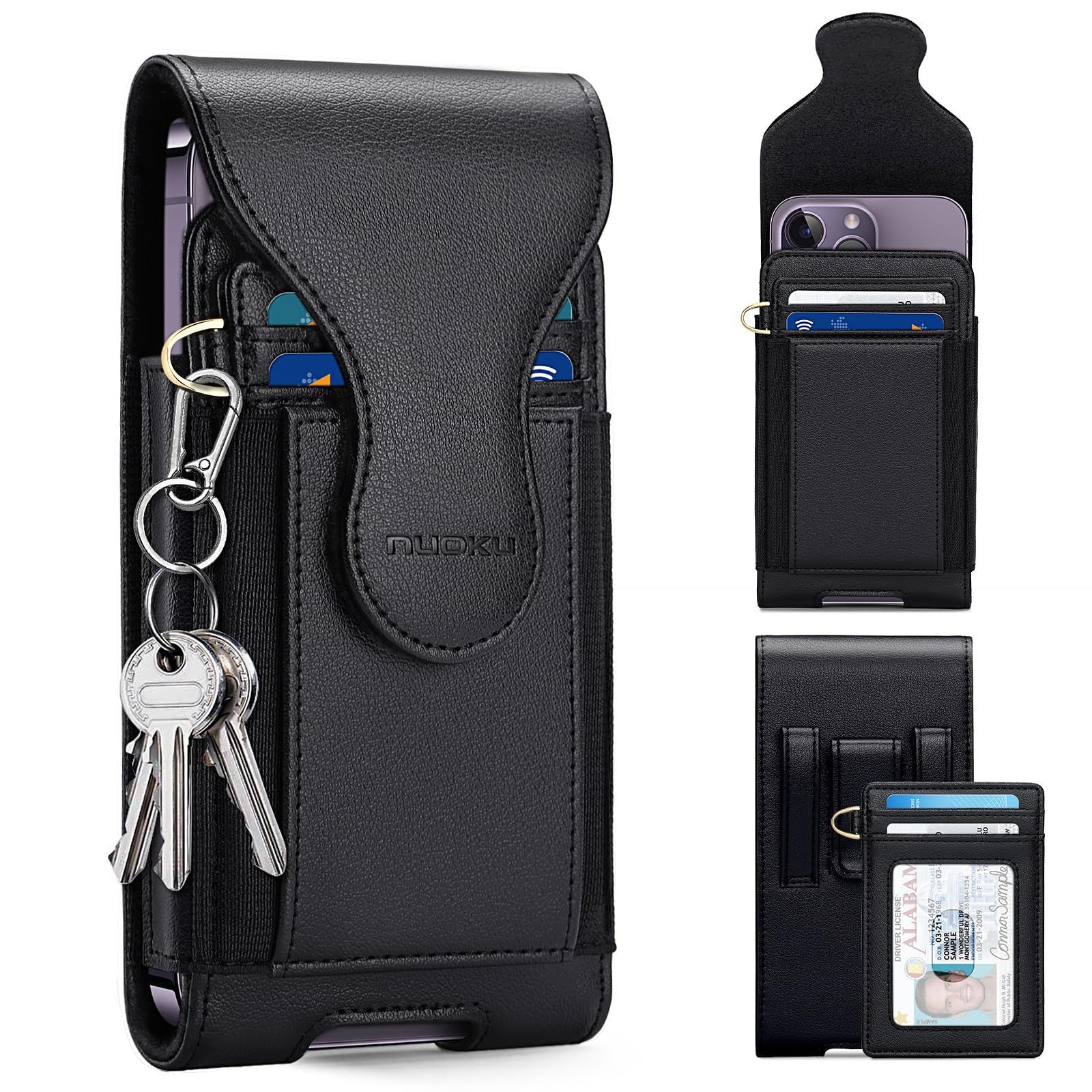 【数量限定】iPhone 15/14/13/12 Pro Max、Samsung ベルトケース Galaxy Note、Plus、FE、Models、Google Pixel 7、Pro スマホ 用、ベルト通し スマホケース (黒)