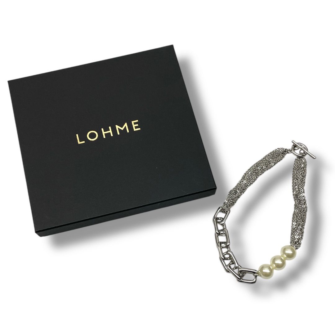 き LOHME ローム Pearl Mix Chain Necklace パール ミックス チェーン ネックレス アクセサリー 銀色 シルバー レディース 通年 ゴーゴー古着久喜倉庫店 No.1196