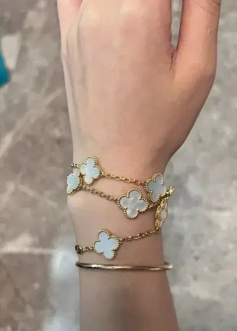 スウェット&アルハム ブラ ネイピークローバー パール貝ネックレス