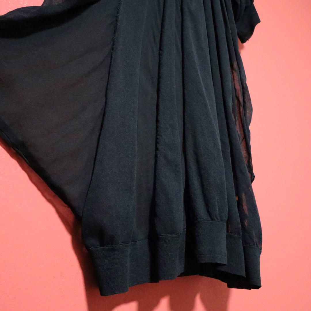 美品】sacai 09AW シフォンプリーツ シースルー ロングワンピース  