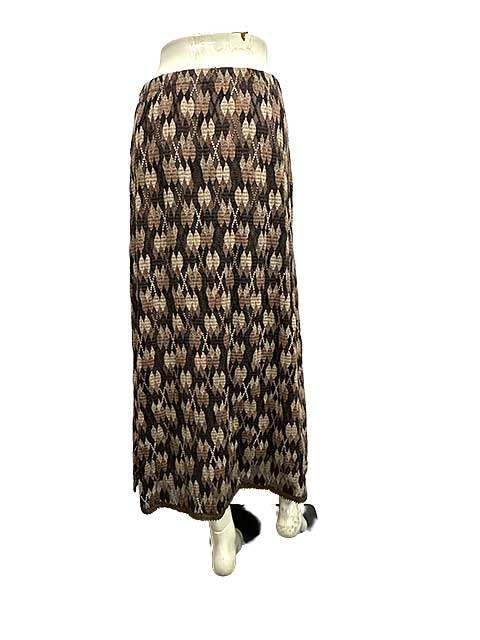 Leilian レリアン スカート ブラウン系 ウエストゴム 柄 日本製 サイズ13+_S26_セルモアから _s-0812-r26