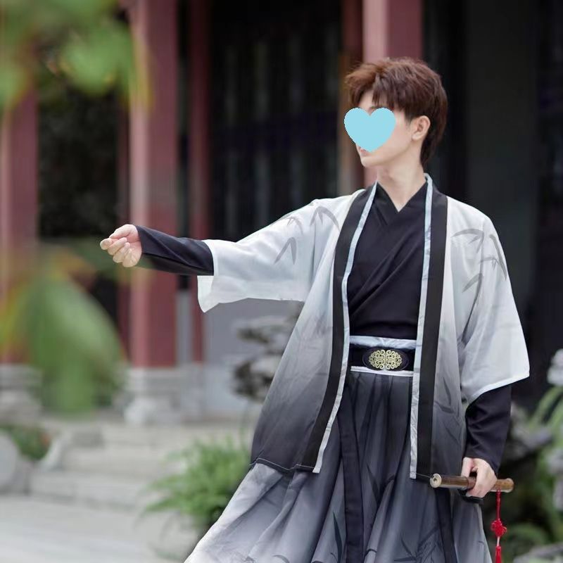 漢服セット メンズ 魏晋風 竹柄 中華風 書生服 - メルカリ