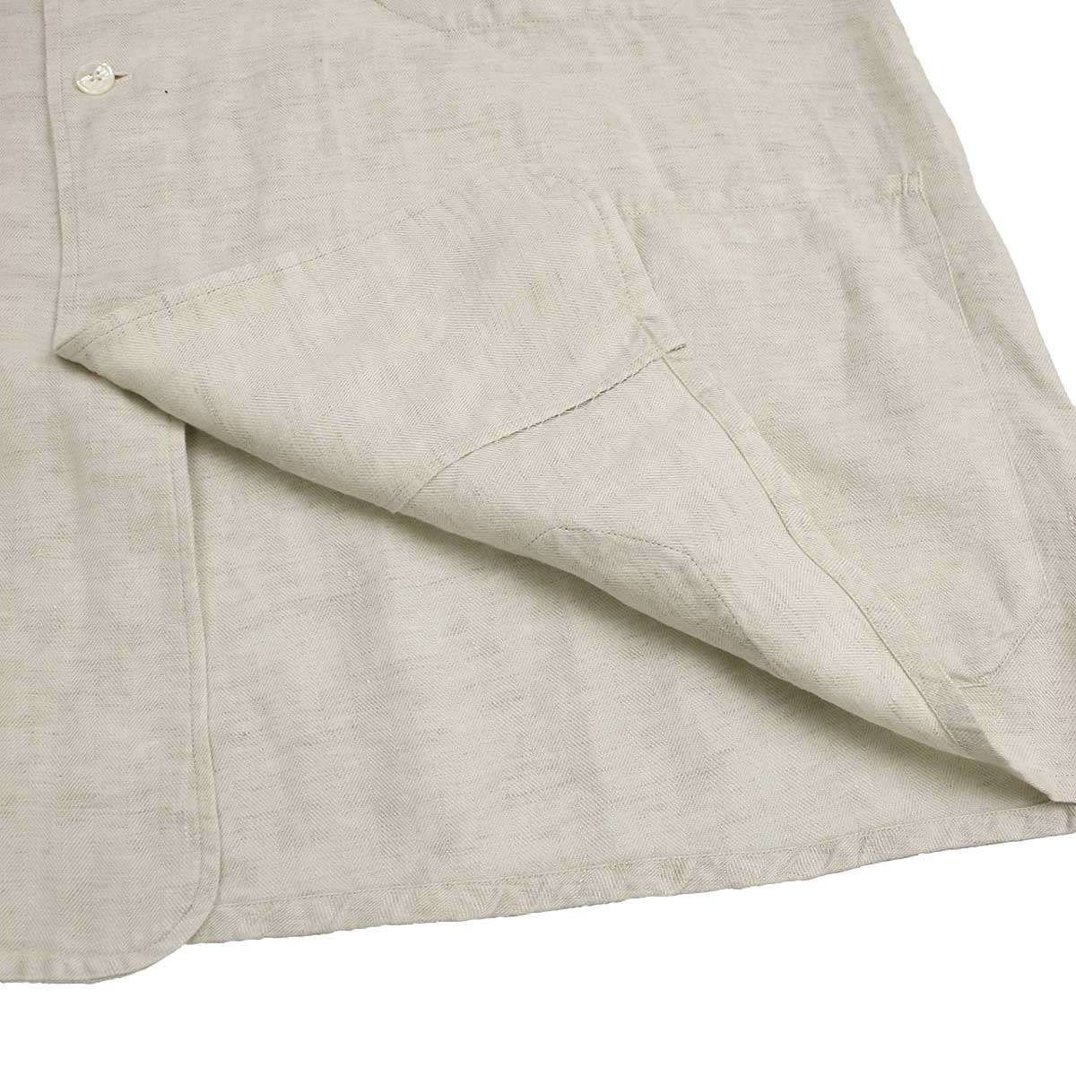 COMOLI リネンヘリンボーン スタンドカラージャケット IVORY 【公式通販】