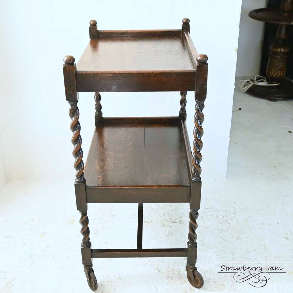 L3612-78 英国アンティーク オーク ワゴン キッチンワゴン 収納ワゴン L3612-78 英国アンティーク オーク ワゴン キッチンワゴン 収納ワゴン