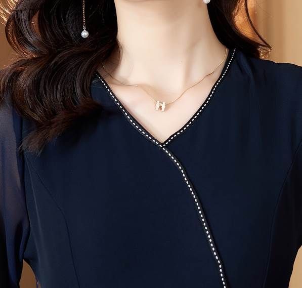 種類11：ネイビー/L グラデーション プリーツ ワンピース フレア