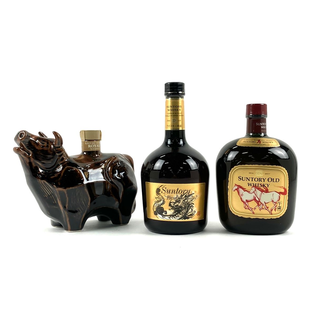 東京都内限定発送】 3本 サントリー SUNTORY ローヤル 干支ボトル 丑 