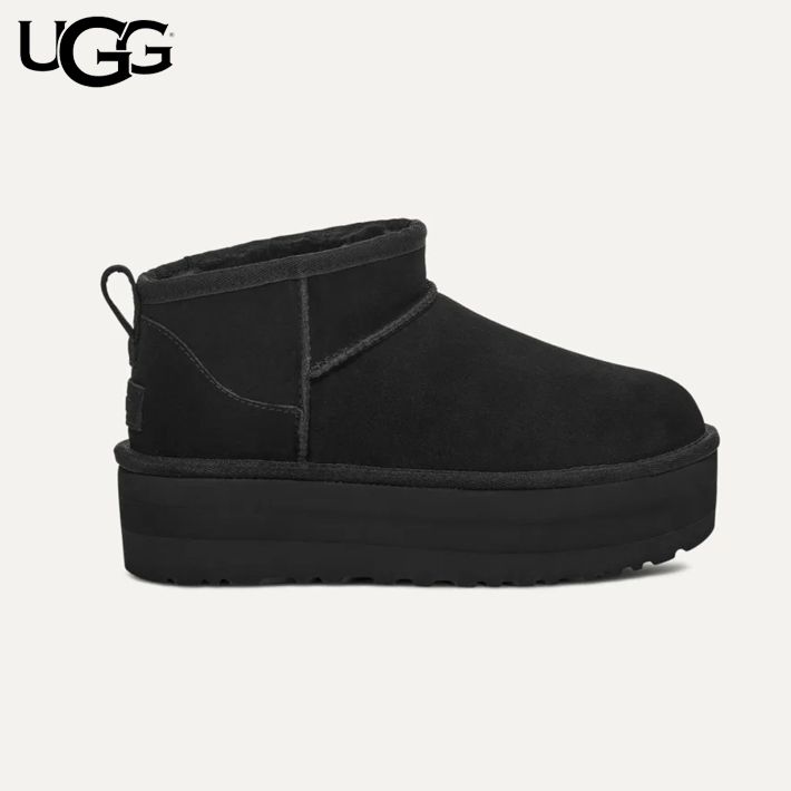 UGG アグ プラットフォーム ムートンブーツ クラシック ウルトラ ミニ レディース 厚底 CLASSIC ULTRA MINI PLATFORM ブラック 1135092