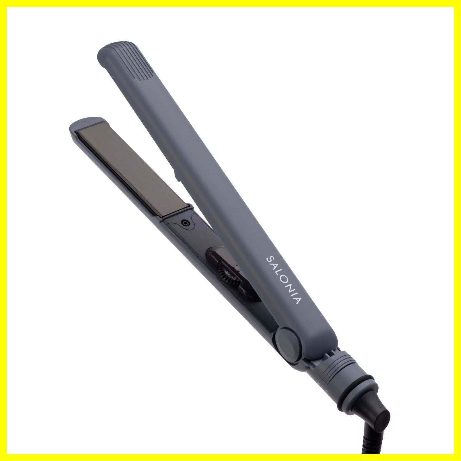 サロニア ストレート ヘアアイロン 24mm SALONIA 【グレー】 耐熱ポーチ付 SL-004SGR