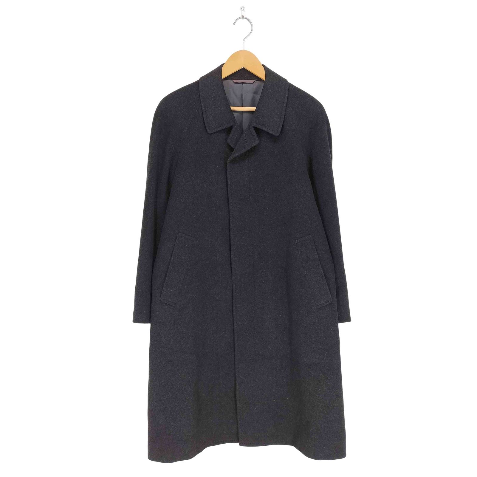 ユーズドフルギ 古着 PURE CASHMERE ステンカラーコート メンズ 165