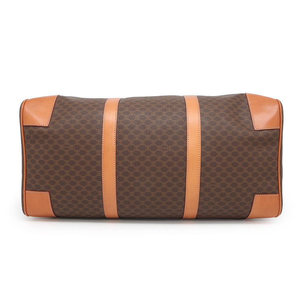 セリーヌ マカダム ボストンバッグ トラベルバッグ PVC レザー ブラウン CELINEセリーヌ☆マカダム柄 ボストンバッグ PVC レザー 鍵 ブラウン